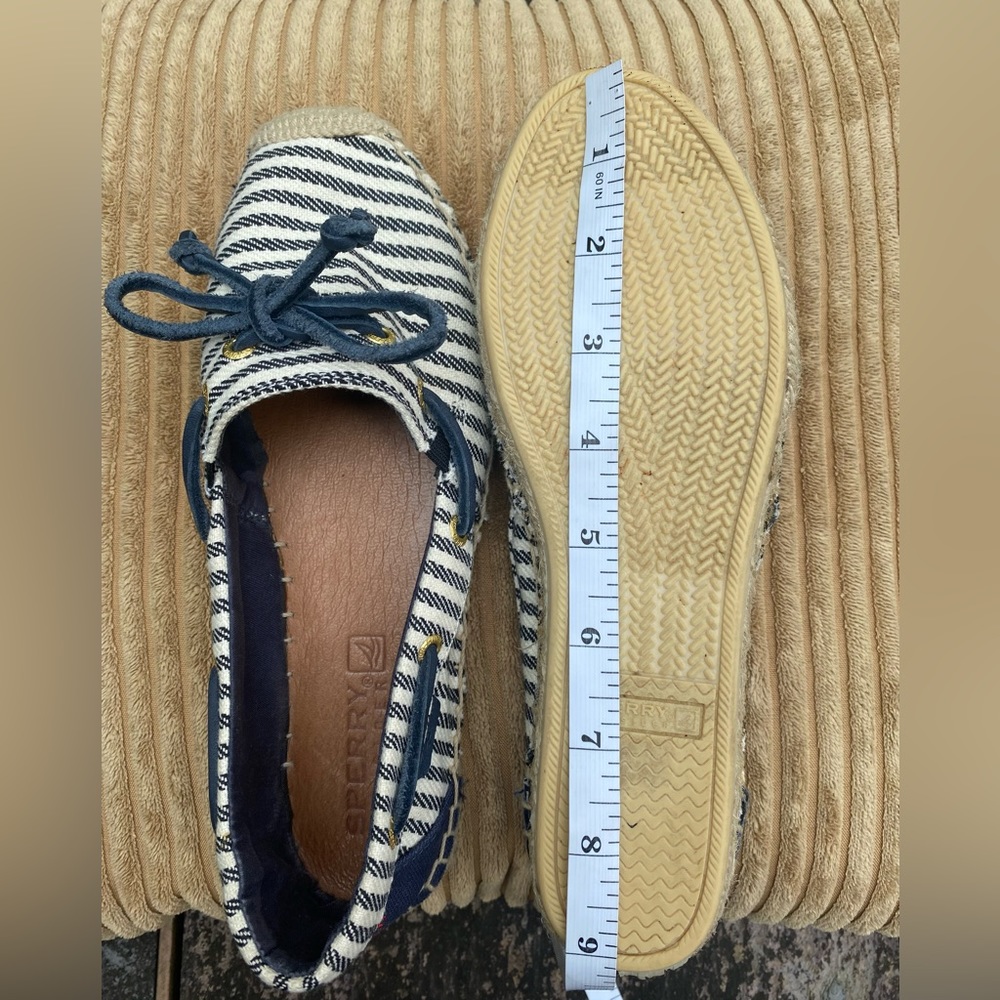 Sperry Navy and Cream Espadrilles with Jute Sole - Picture 8 of 9